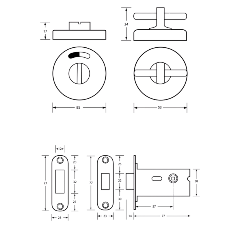 400A Morticed Lock & Indicator Set in Satin Stainless Steel - 400A_LOCK_SS