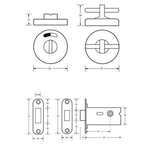 400A Morticed Lock & Indicator Set in Satin Stainless Steel - 400A_LOCK_SS
