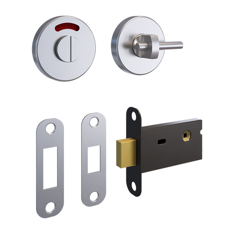 400A Offset Morticed Lock & Indicator Set in Satin Stainless Steel - 400A_OFFSETLOCK_SS