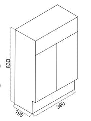 BV65 Compact Freestanding / Wall Hung Vanity 400x205mm - Gloss White