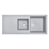 Granite Black Double Bowls Topmount Kitchen Sink 1160x500mm - Various Colours