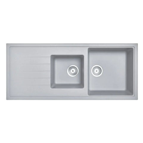 Granite Black Double Bowls Topmount Kitchen Sink 1160x500mm - Various Colours