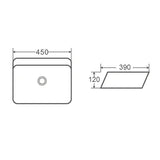Opus Angled Counter Top Ceramic Basin 450x390mm - Gloss White