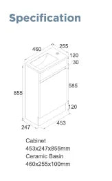 BV40 Compact Freestanding Vanity 465x260mm - Various Colours