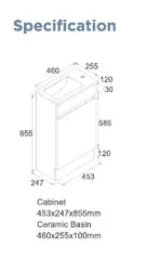 BV40 Compact Freestanding Vanity 465x260mm - Various Colours