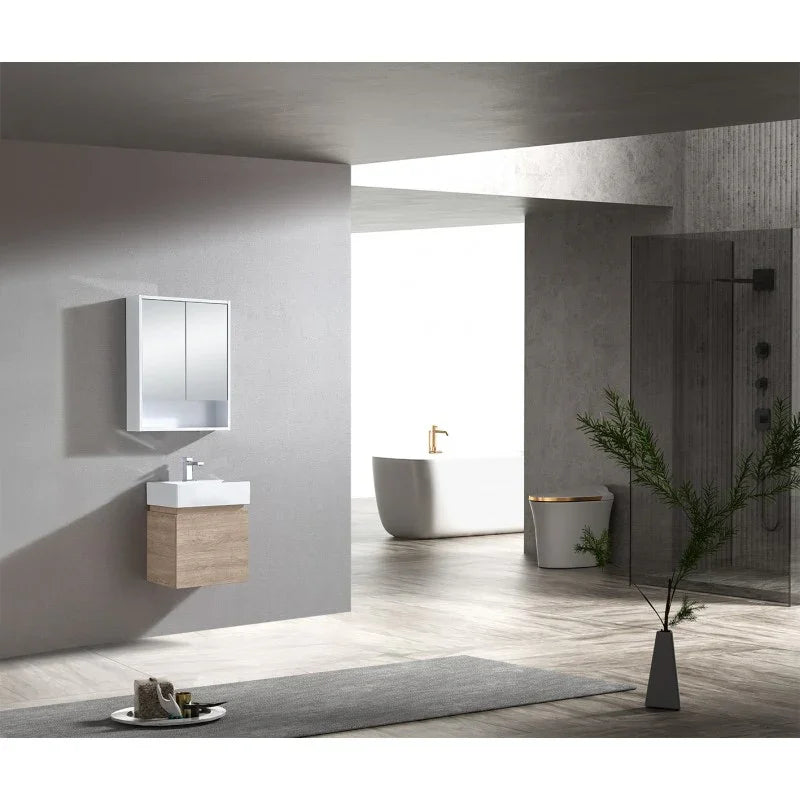 BV66WH Compact Fingerpull Wall Hung Vanity 480x350mm - Various Colours