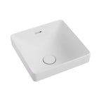 Tranquil Square Semi-Inset Ceramic Basin with Overflow 345x345mm - Various Colours