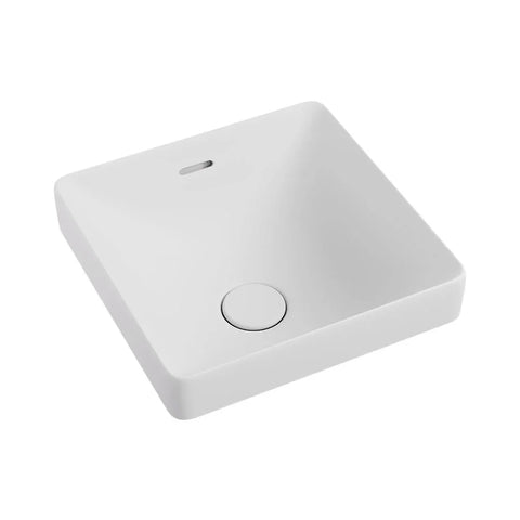 Tranquil Square Semi-Inset Ceramic Basin with Overflow 345x345mm - Various Colours