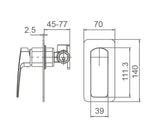 SM13 Sloping Handle Shower / Bath Mixer - Various Colours