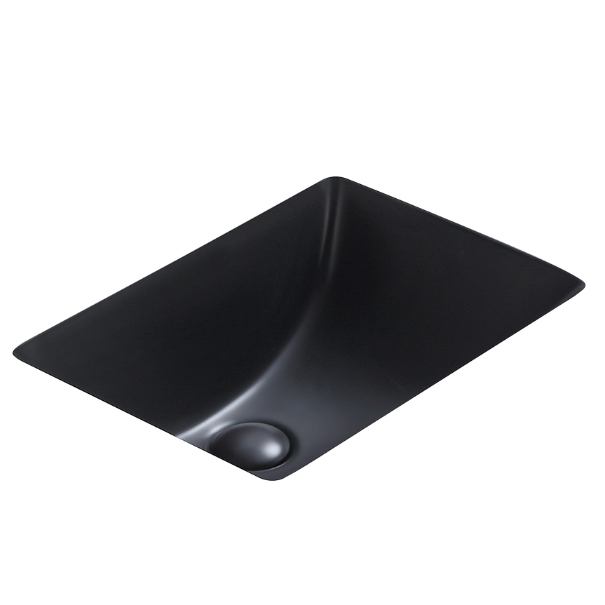 Liano Rectangular Undermount Ceramic Basin 455 x 325mm - Matte Black