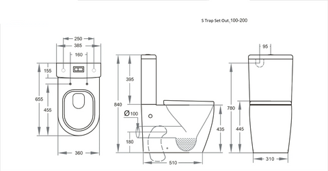 CE Raised Height Back To Wall Tornado Rimless Flush Toilet Suite with Soft Close Seat - Gloss White (4 Star)