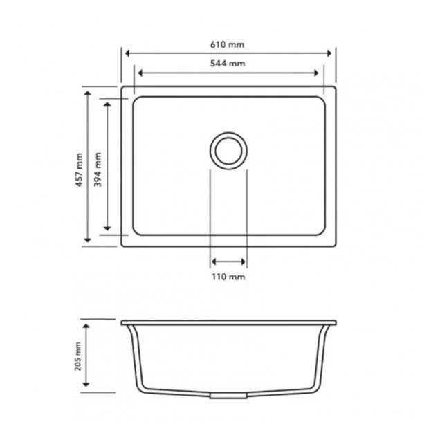 Granite Single Bowl Undermount / Topmount Sink