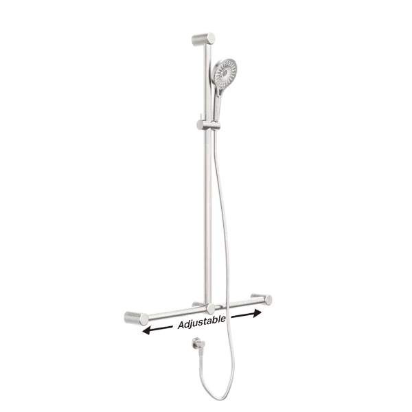 Nero Mecca Care T Bar Grab Rail and Adjustable Rail Shower - Various Colours