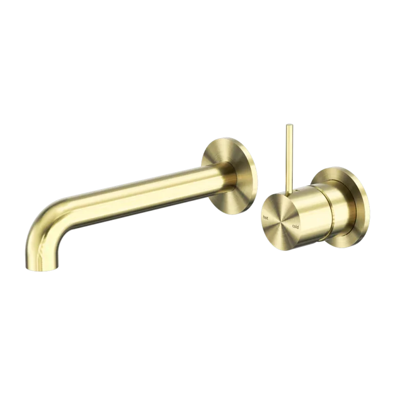 Nero Tapware WBM21 Mecca Handle Up Wall Basin/Bath Mixer Set with 185mm Reach Spout - Various Colours