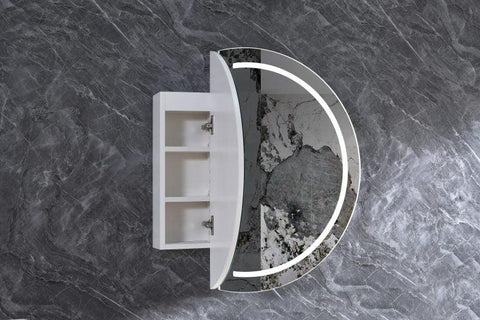 Round LED Mirror Cabinet with Demister 800x800mm - Various Colours