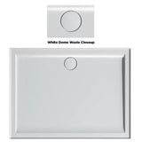 Vue Low Profile Polymarble Shower Base with Dome Waste Cover - Various Sizes
