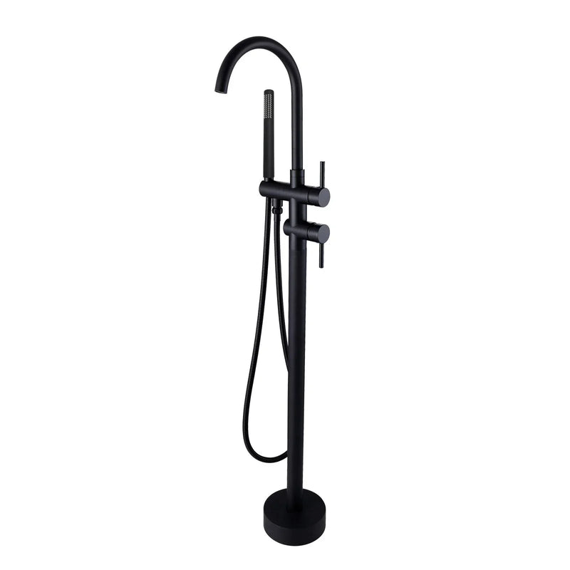 Round Freestanding Bath Mixer/Filler with Hand Shower Set - Various Colours