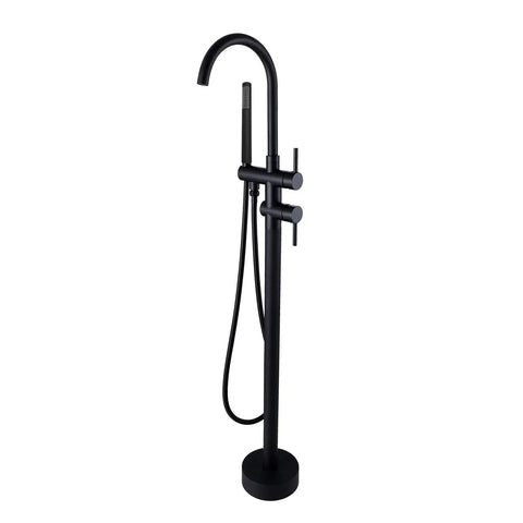 Round Freestanding Bath Mixer/Filler with Hand Shower Set - Various Colours