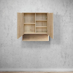 Mirror Cabinet with Open Shelf Pencil Edge - 600/750/900/1200/1500x800mm - Various Colours