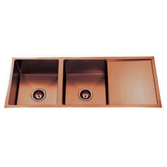 Double Bowls with Drainer Undermount/Topmount Kitchen Sink 1114x450mm - Various Colours