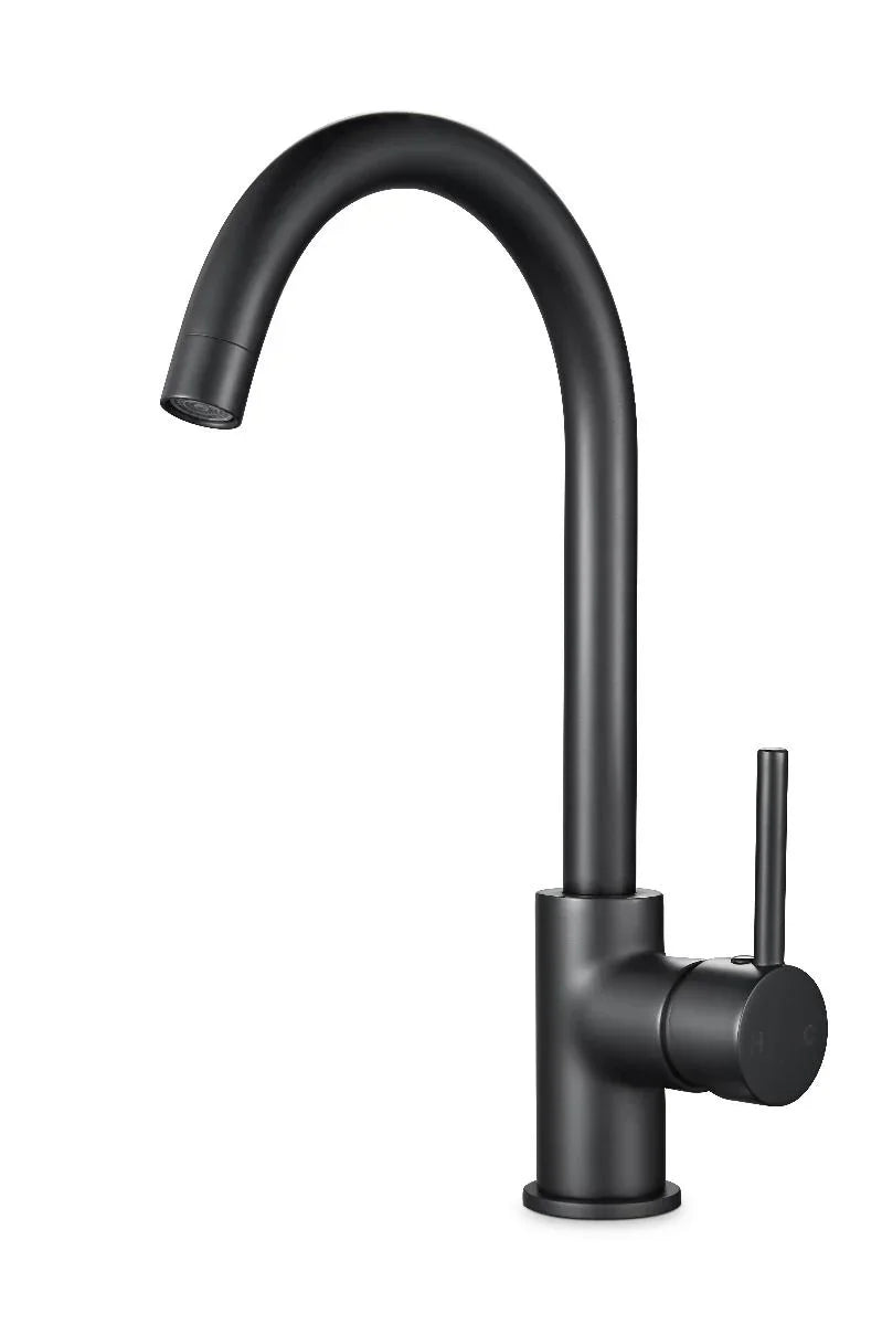 Side Lever Gooseneck Kitchen / Laundry Sink Mixer - Various Colours
