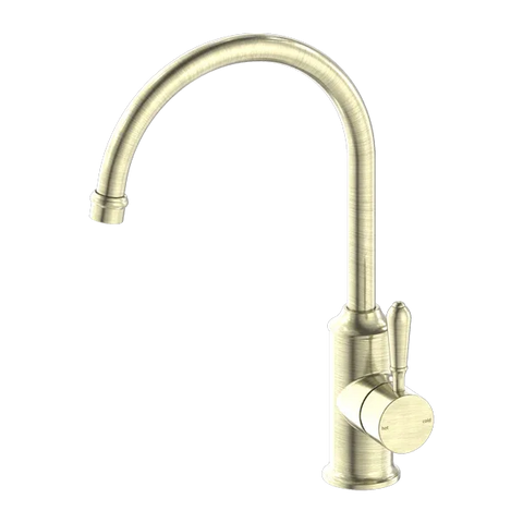 York Kitchen / Laundry Sink Mixer Goosneck Spout With Metal / Porcelain Lever - Various Colours