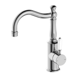 BM34 York Basin Mixer Hook Spout with Metal/Porcelain Lever - Various Colours