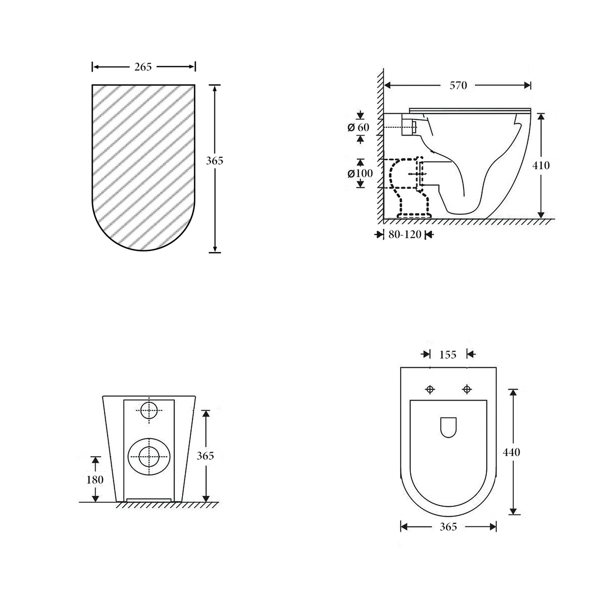 Geberit In Wall Package - Tornado Rimless Floor Pan, Inwall Cistern and Button