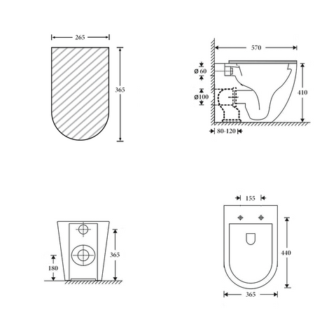 Geberit In Wall Package - Tornado Rimless Floor Pan, Inwall Cistern and Button