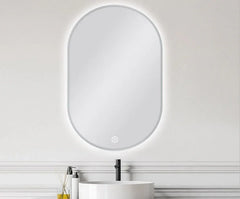 Oval Framed LED Mirror with Demister 600x900mm - Various Colours Frame