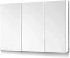 Mirror Cabinet Pencil Edge 1500mm - White / Woodgrain Finish
