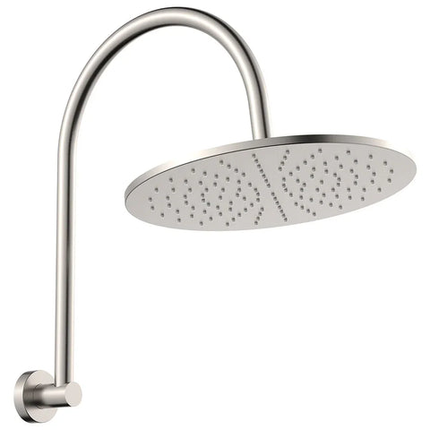 Slim Curved High-Rise Overhead Shower Arm with Head - Various Colours