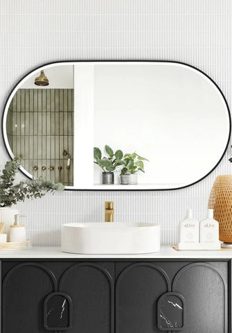 Oval LED Mirror Backlit 1200/1500/1800x750mm - Various Colors Frame