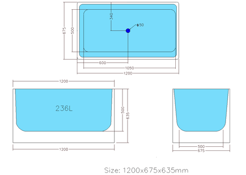 Multi Fit Corner Back to Wall Freestanding Bath 1000 / 1200 / 1300 / 1400 / 1500 / 1700mm
