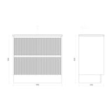 BV02 (460mm Depth) Wooden Fluted Freestanding Vanity- 750/ 900 / 1200 / 1500mm