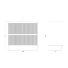 BV02 (460mm Depth) Wooden Fluted Freestanding Vanity- 750/ 900 / 1200 / 1500mm