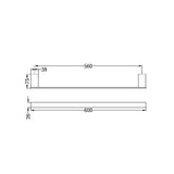 CELIA Chrome Single Towel Rail 600mm