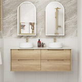 BV25WH Natural Oak Fingerpull Wall Hung Vanity - 600 / 750 / 900 / 1200 / 1500mm