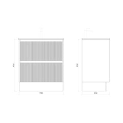 BV02 (460mm Depth) Wooden Fluted Freestanding Vanity- 750/ 900 / 1200 / 1500mm