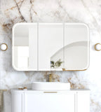 Soft Square LED Mirror Cabinet 900/1200/1500x750mm - Matte White