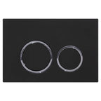 Round Button Flush Plate for R&T In-Wall Cistern Toilet - Black & Chrome