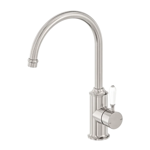 York Kitchen / Laundry Sink Mixer Goosneck Spout With Metal / Porcelain Lever - Various Colours