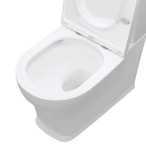 Hampton Style Back To Wall Tornado Rimless Flush Toilet Suite with Soft Close Seat - White (4 Star)