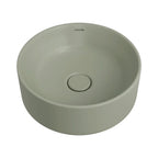 Tide Round Counter Top Ceramic Basin with Overflow 360x360mm - Matte Olive (Stock Clearance)