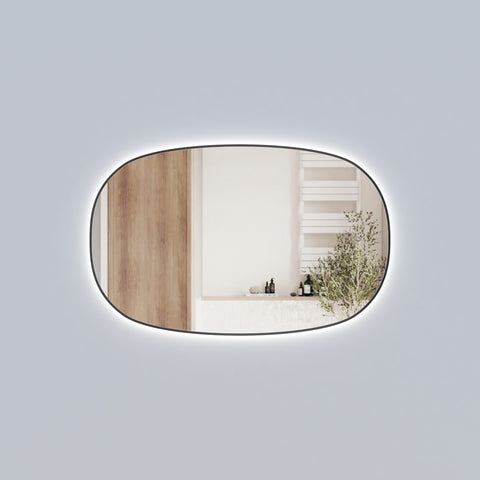 Oval Shape LED Mirror Touchless switch with Demister 1400x900mm - Frameless / with Frame