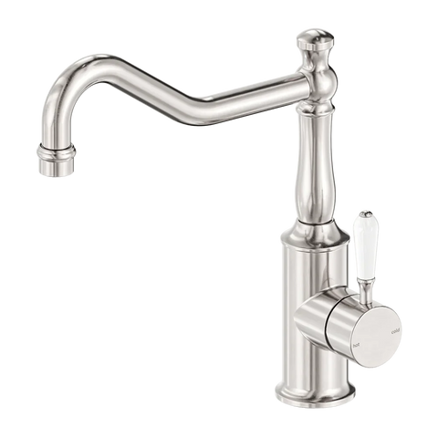 York Kitchen / Laundry Sink Mixer Hook Spout With Metal / Porcelain White Lever - Various Colours
