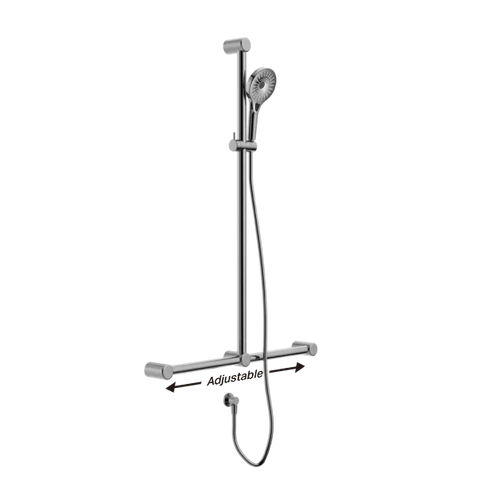 Nero Mecca Care T Bar Grab Rail and Adjustable Rail Shower - Various Colours