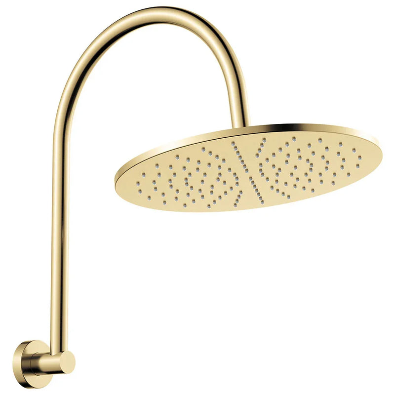 Slim Curved High-Rise Overhead Shower Arm with Head - Various Colours