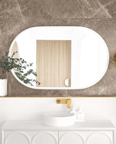 Oval LED Mirror Backlit 1200/1500/1800x750mm - Various Colors Frame