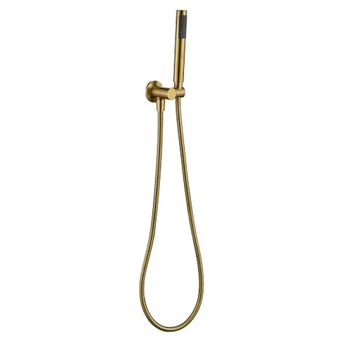Round Slim Hand Shower On Holder - Various Colours